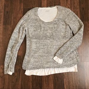 Eileen Fisher Marled Sweater + LS Undershirt Set